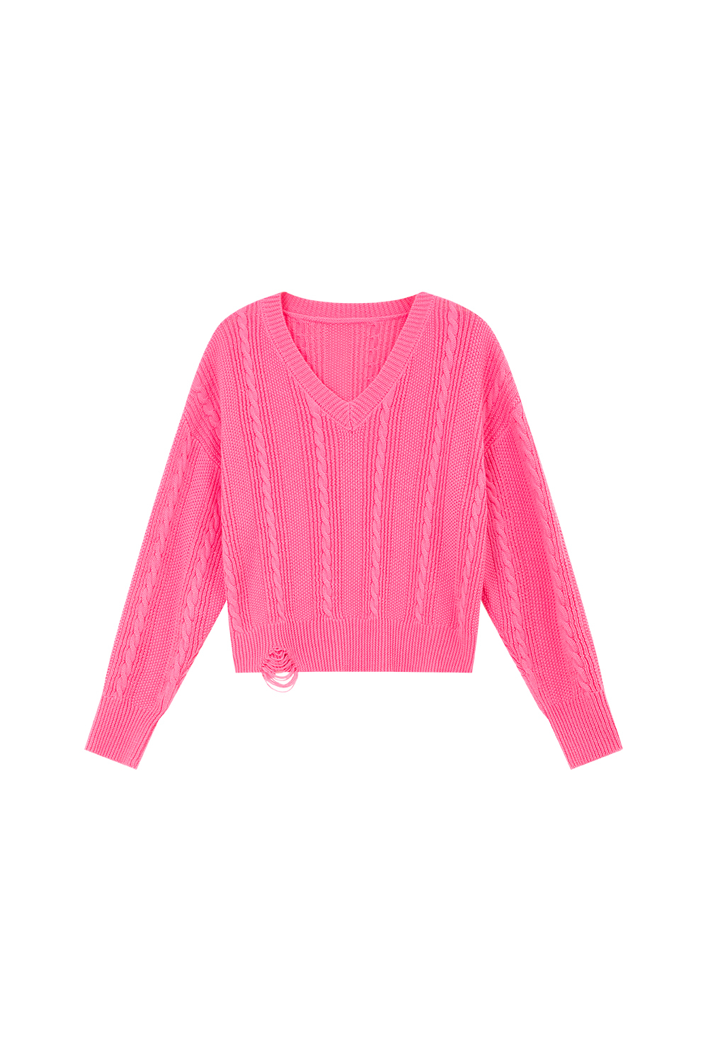 Textured Lazy Knitted Sweater