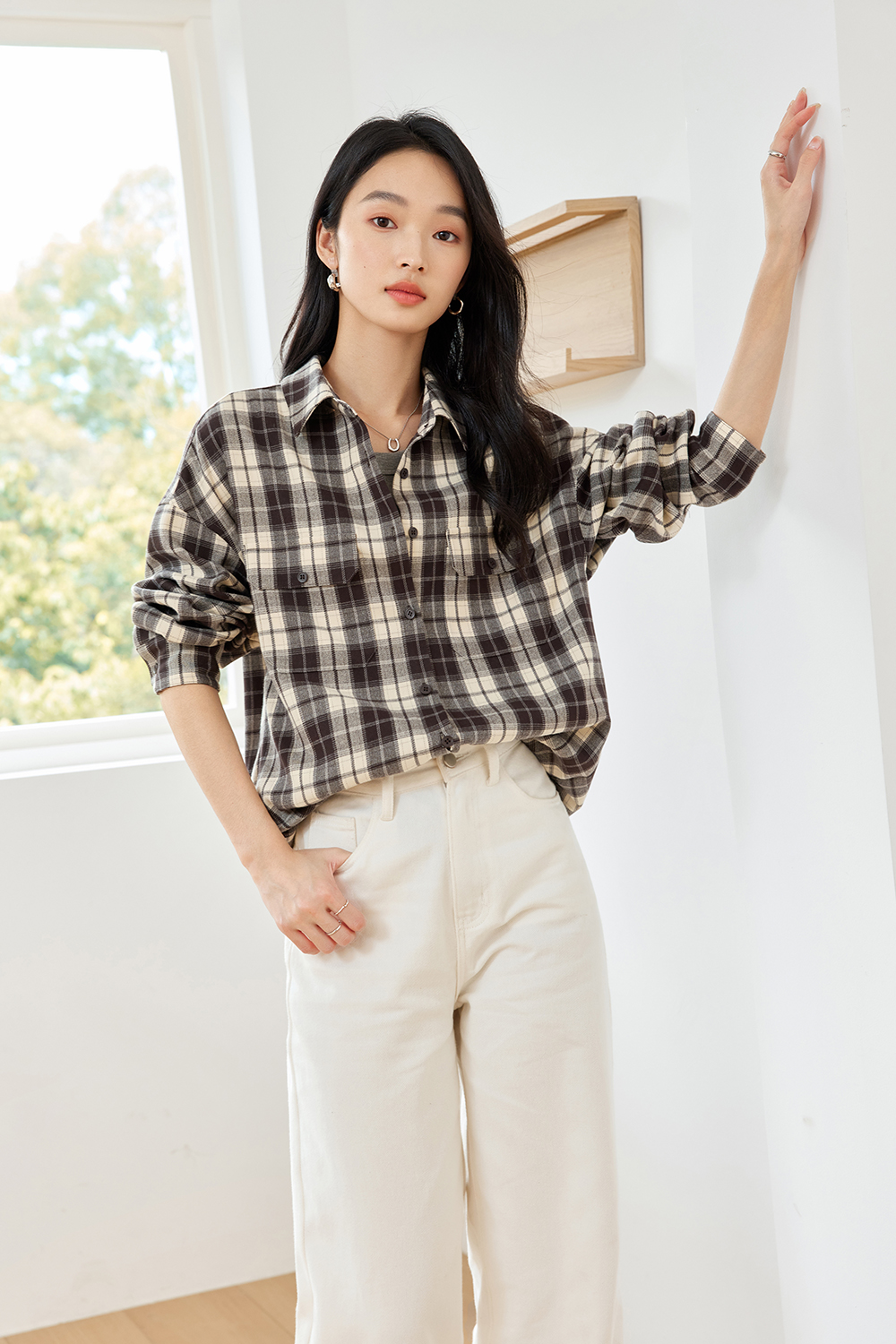 American Retro Plaid Shirt-VIMLYSTORE