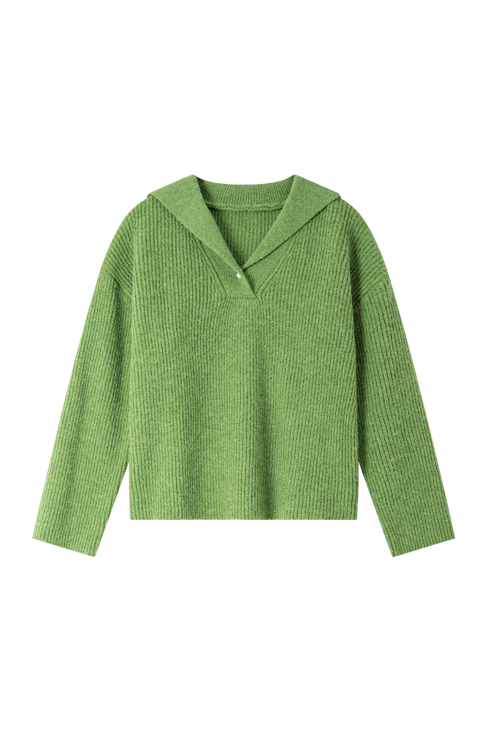 Simple large lapel knitted sweater