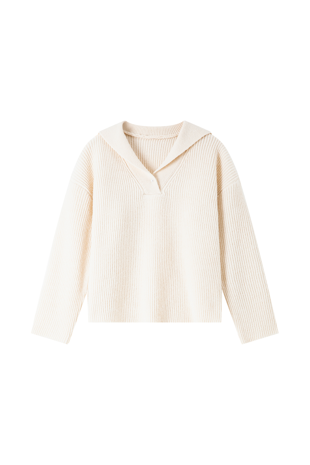 Simple large lapel knitted sweater