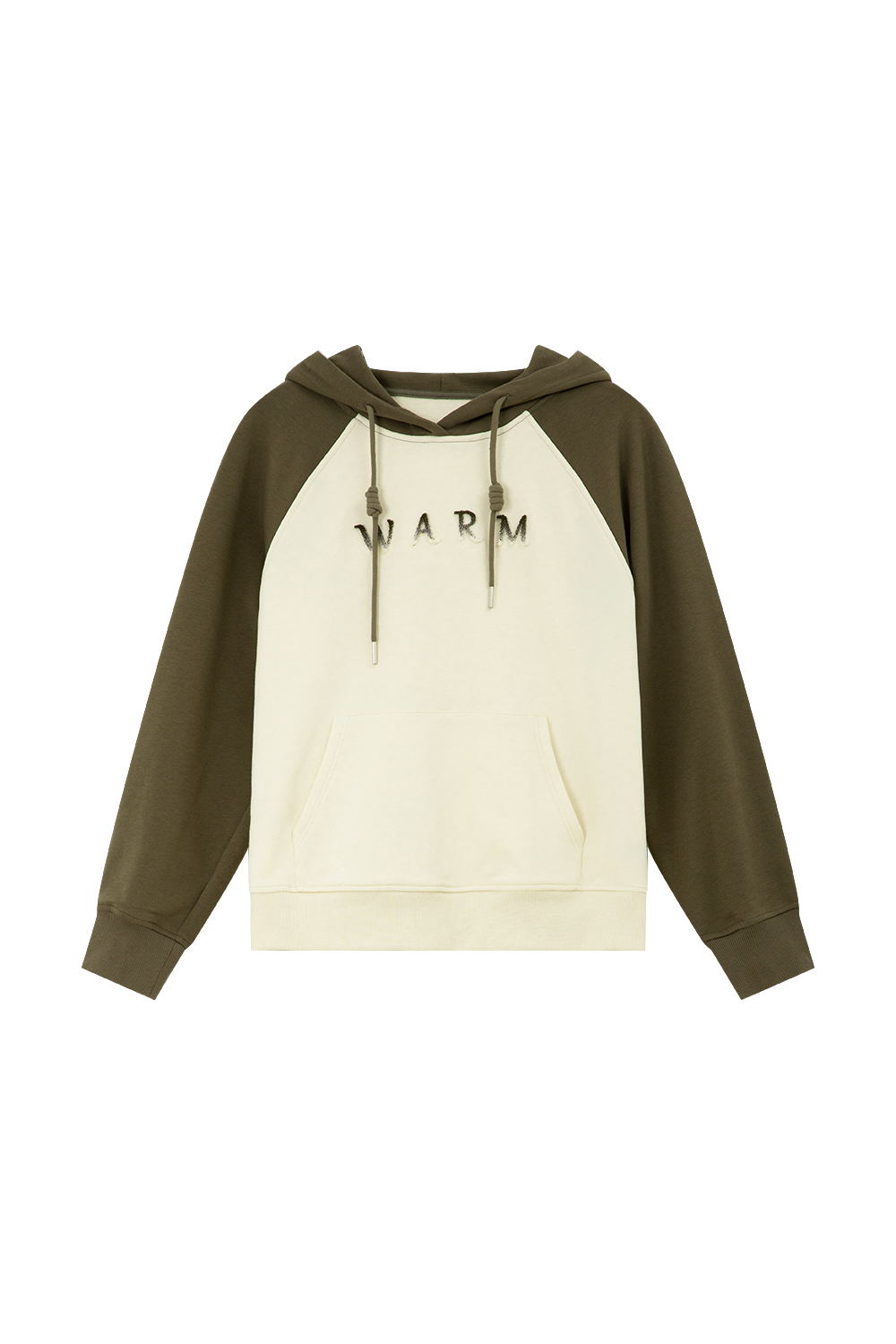 Retro contrasting color hooded sweatshirt