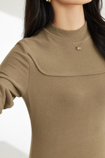 Inner waist-cinched knitted dress