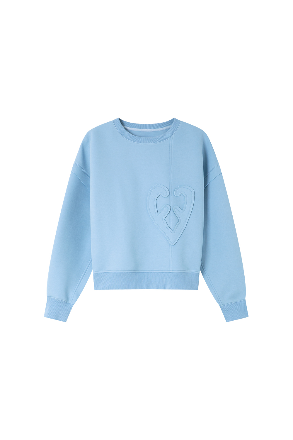 Heart Patch Embroidery Sweatshirt
