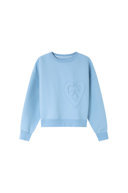 Heart Patch Embroidery Sweatshirt
