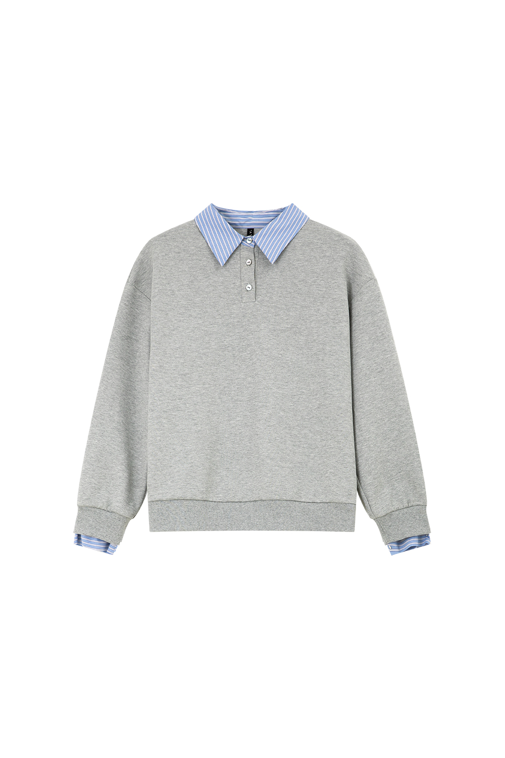 School Style Spliced Lapel Sweatshirt