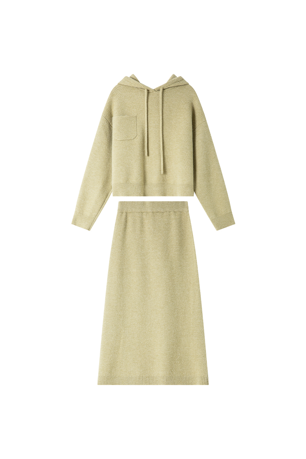 Green Casual Knitted Suit-VIMLYSTORE