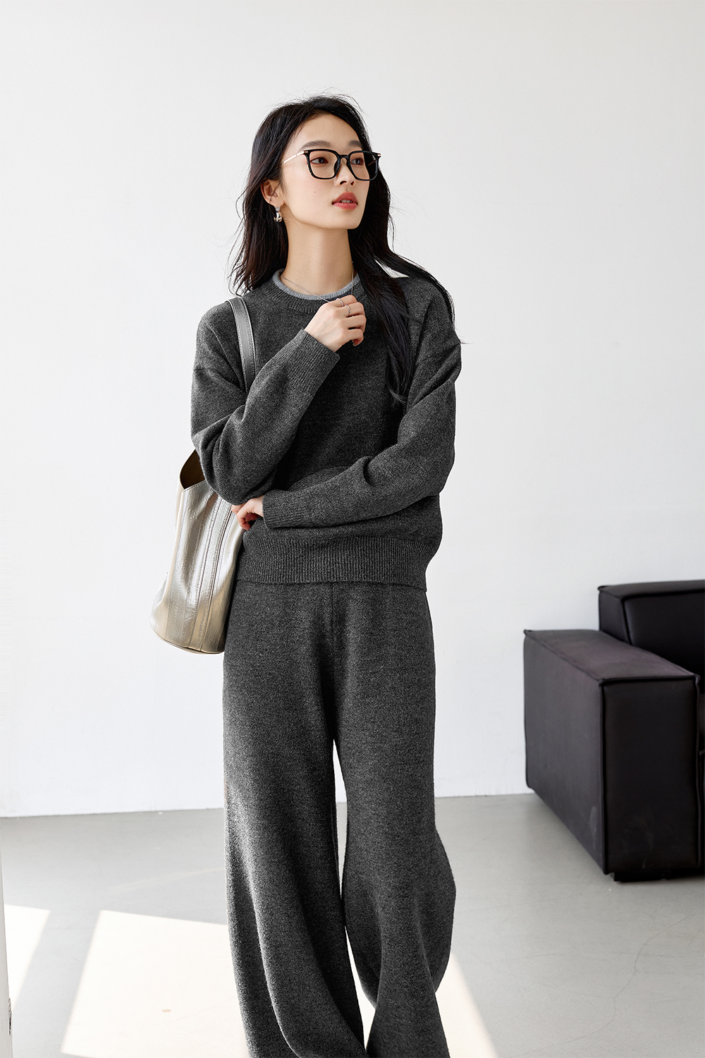 Textured Wool Blend Suit-VIMLYSTORE