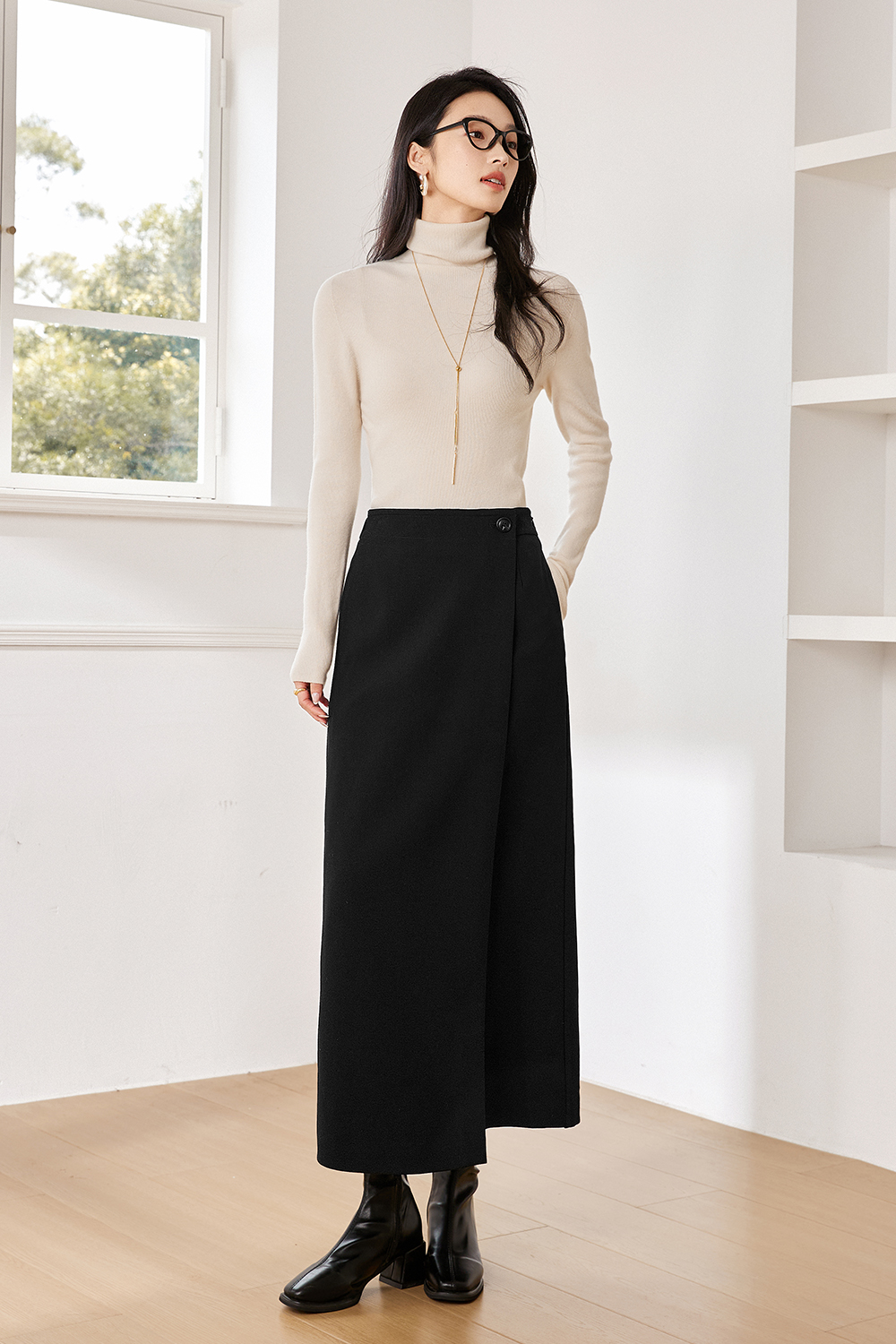 Faux One-Piece Design Skirt-VIMLYSTORE