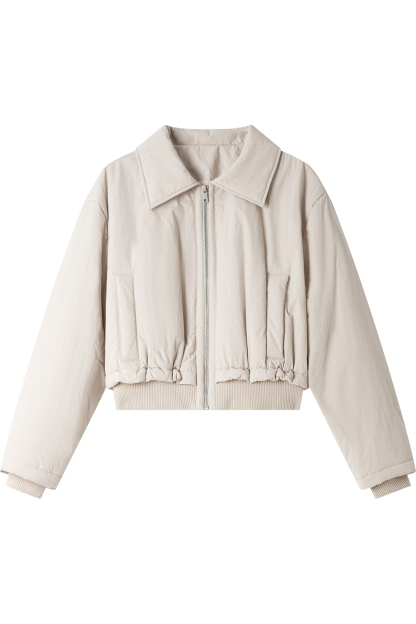 Lapel Spliced Short Cotton Padded Jacket