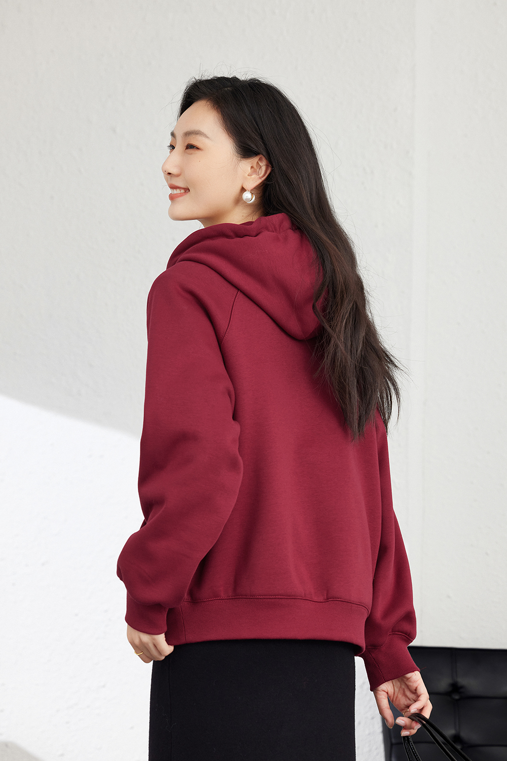 Half-Zip Hooded Sweatshirt-VIMLYSTORE