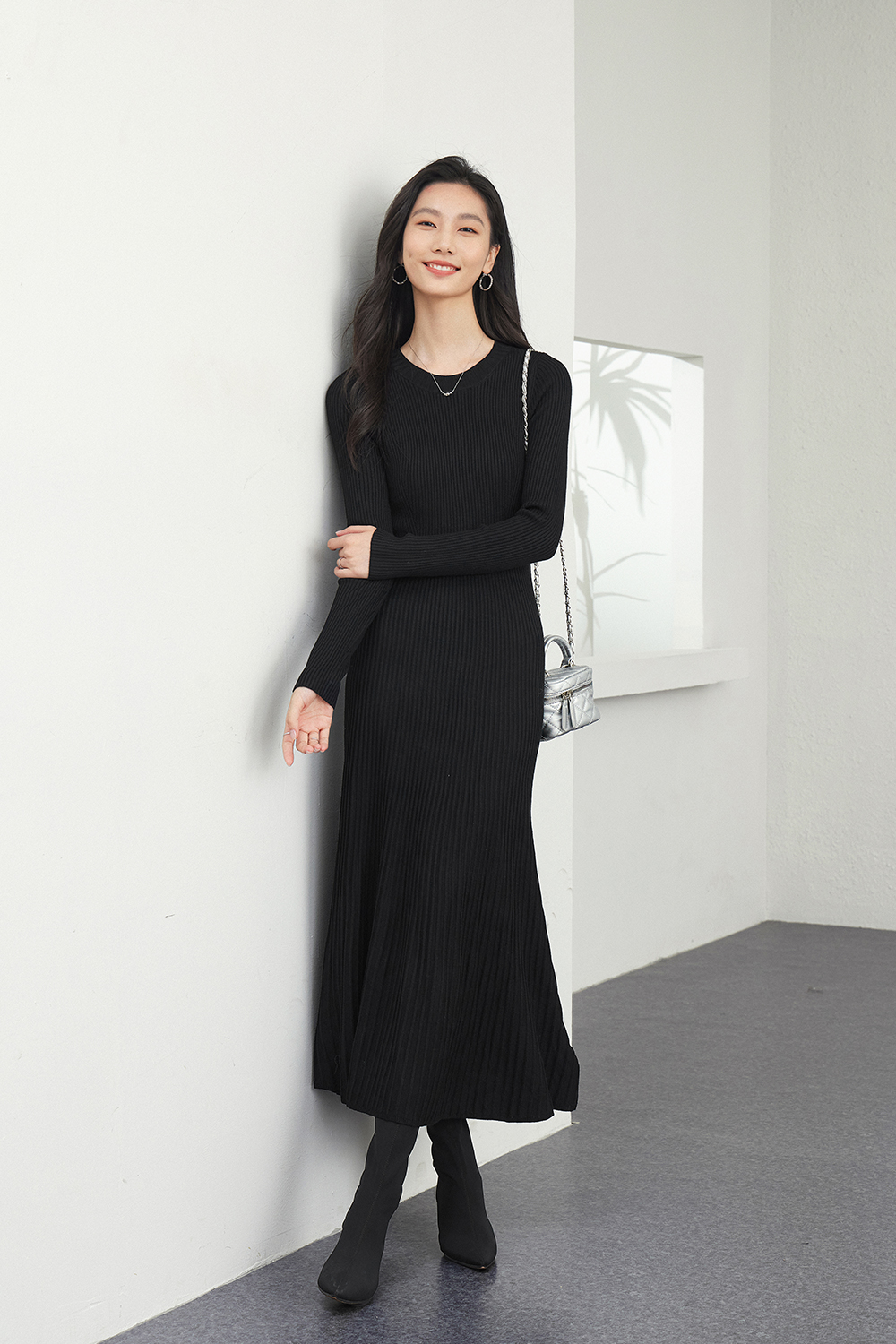 Wool blend knitted dress-VIMLYSTORE