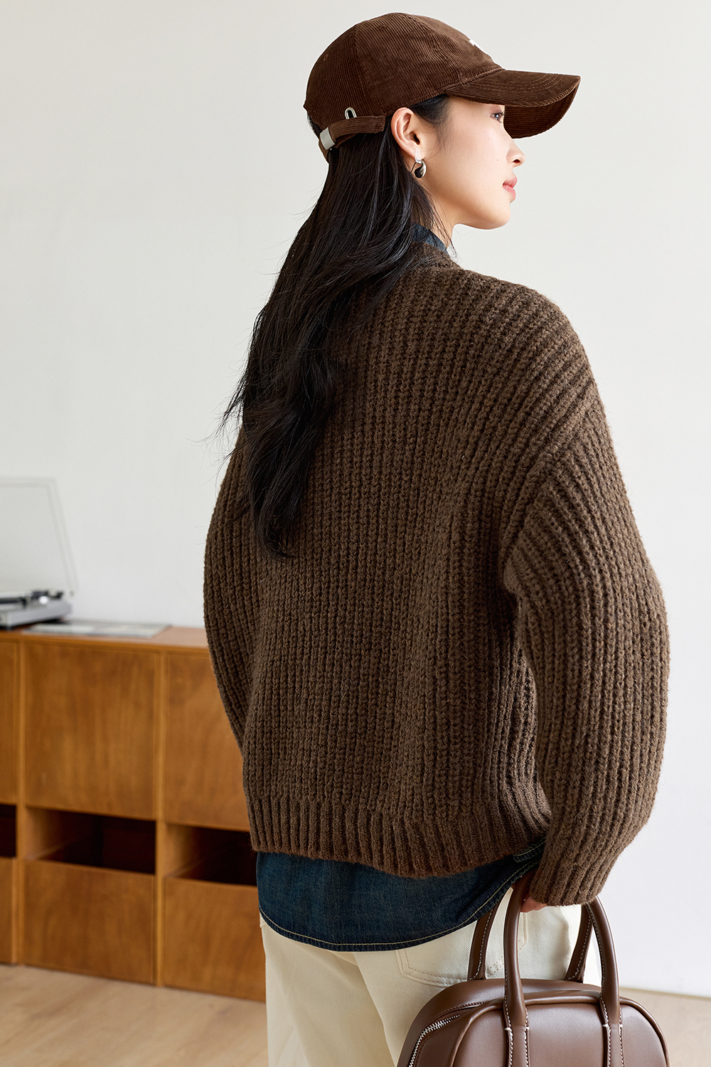 Lazy Style Cable Knitted Sweater
