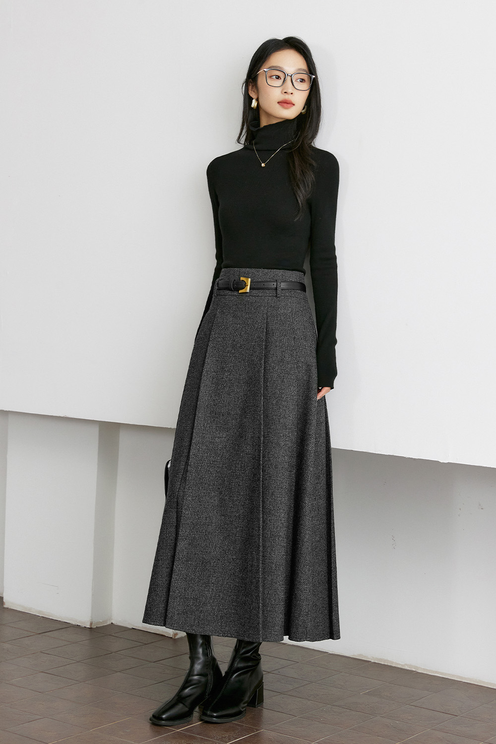 Fashionable Highwaisted Pleated Skirt-VIMLYSTORE