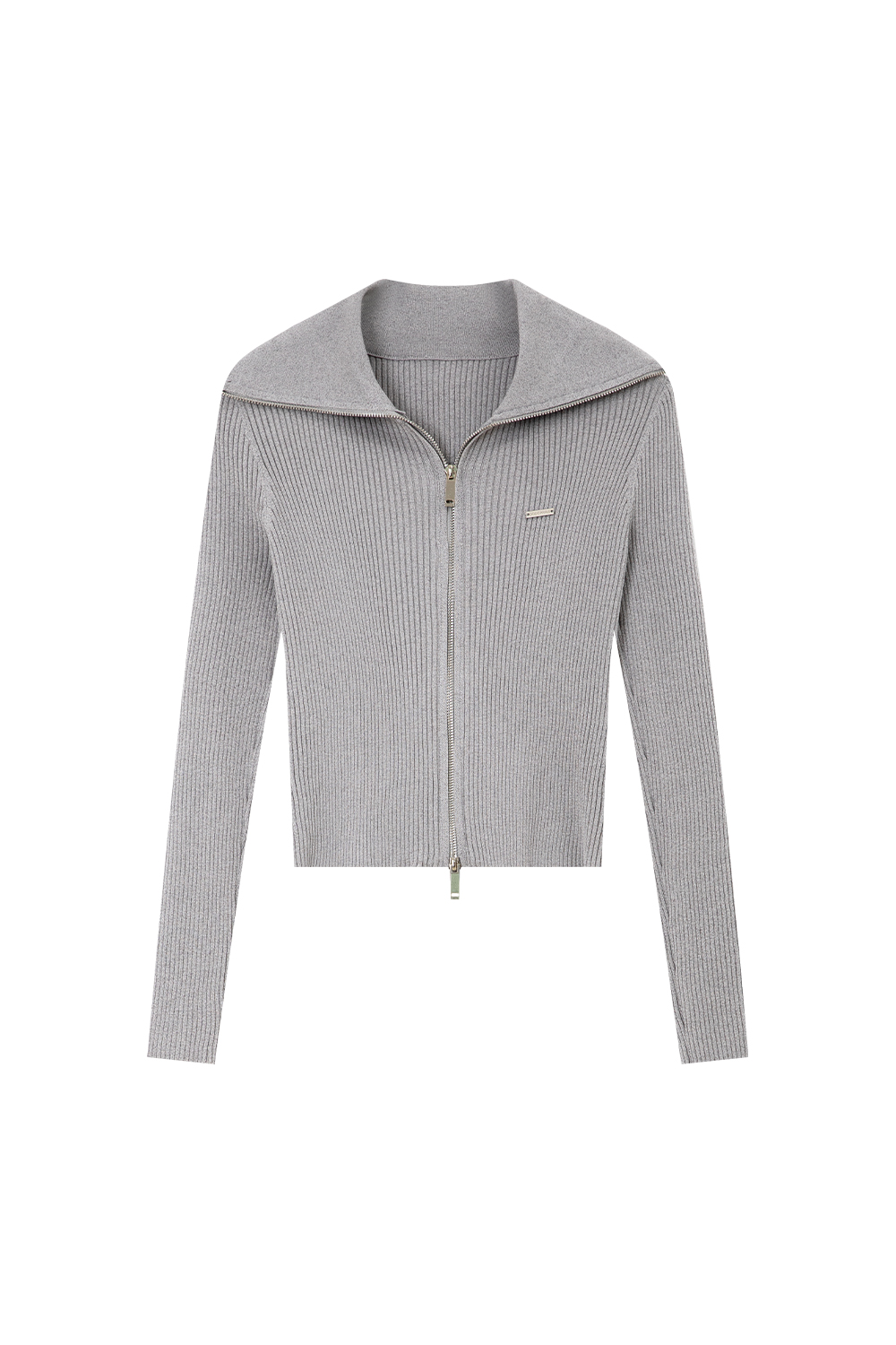 Doubleheaded Zipper Knitted Cardigan-VIMLYSTORE