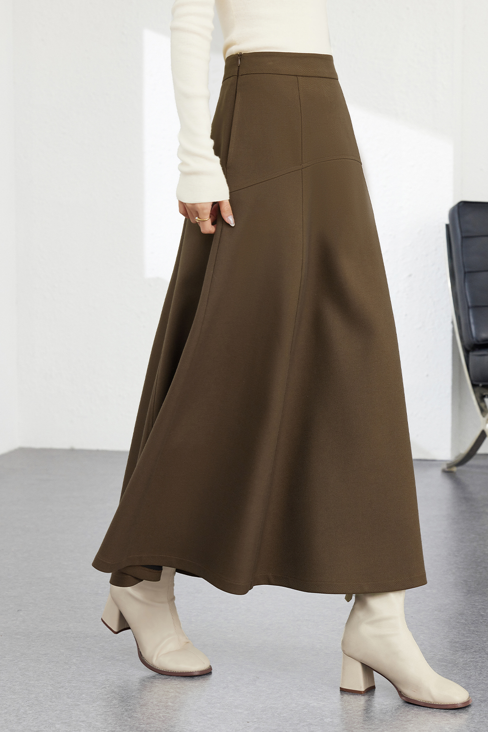 Modern Wool Blend Skirt-VIMLYSTORE