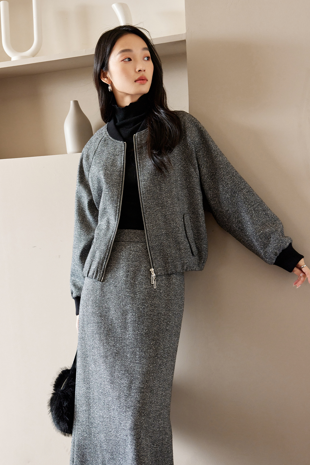 Herringbone Wool Suit-VIMLYSTORE