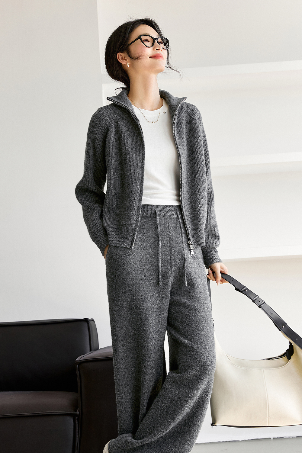 Simple Casual Knit Suit-VIMLYSTORE