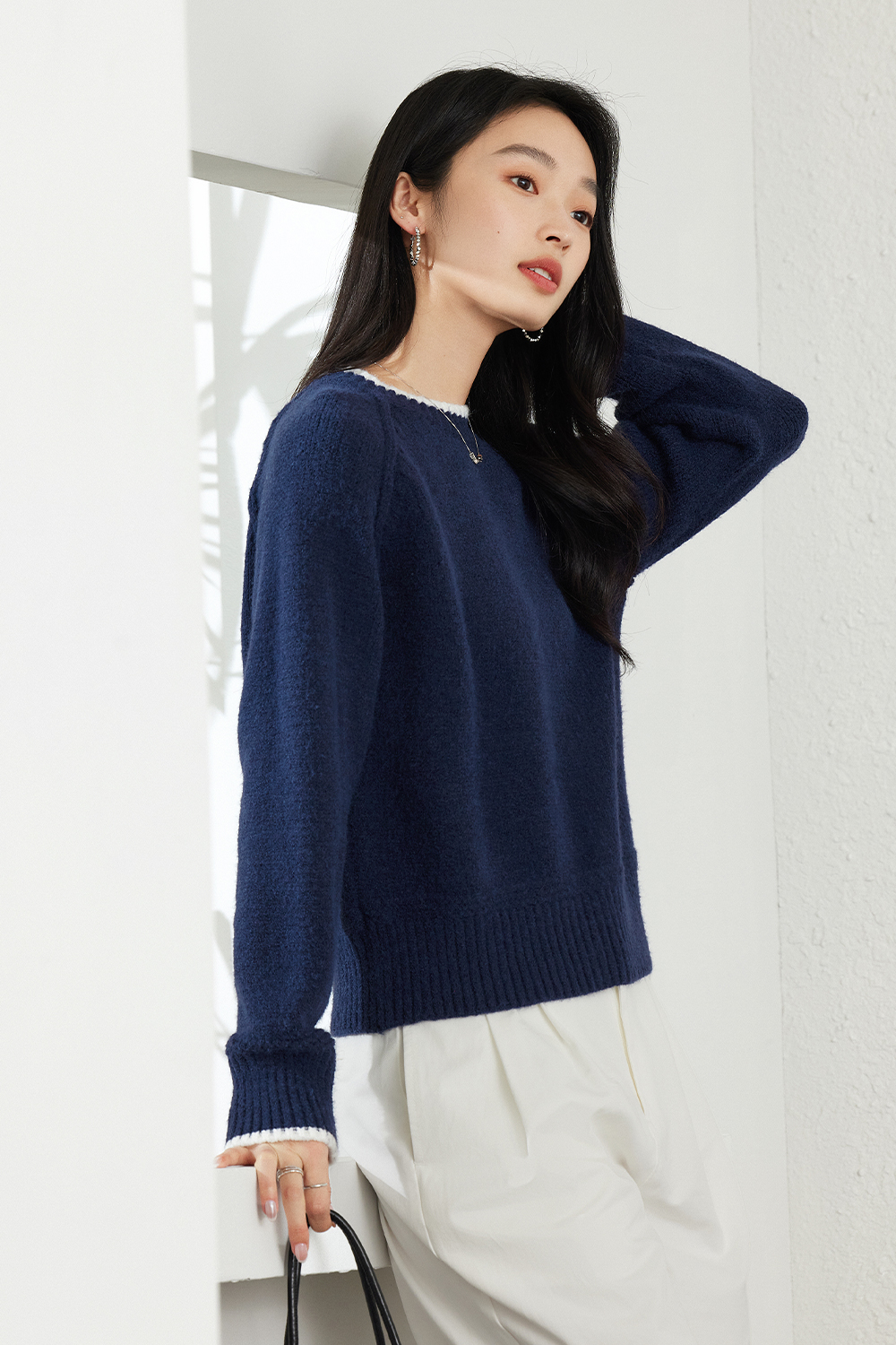 Warm Soft Grey Crewneck Sweater-VIMLYSTORE