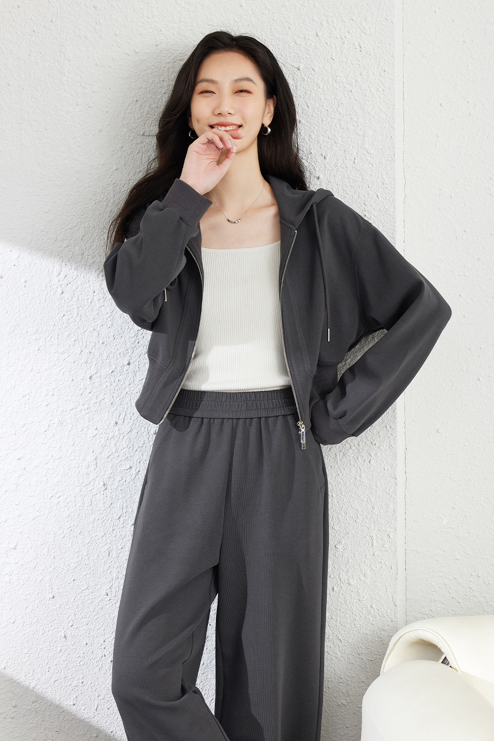 Cotton-Blend Hooded Suit-VIMLYSTORE