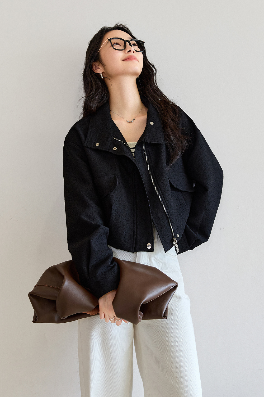 Workwear Style Short Lapel Jacket-VIMLYSTORE