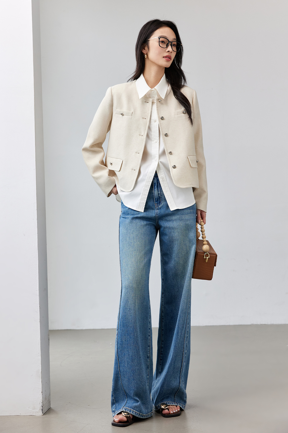 Metal Button Short Jacket-VIMLYSTORE