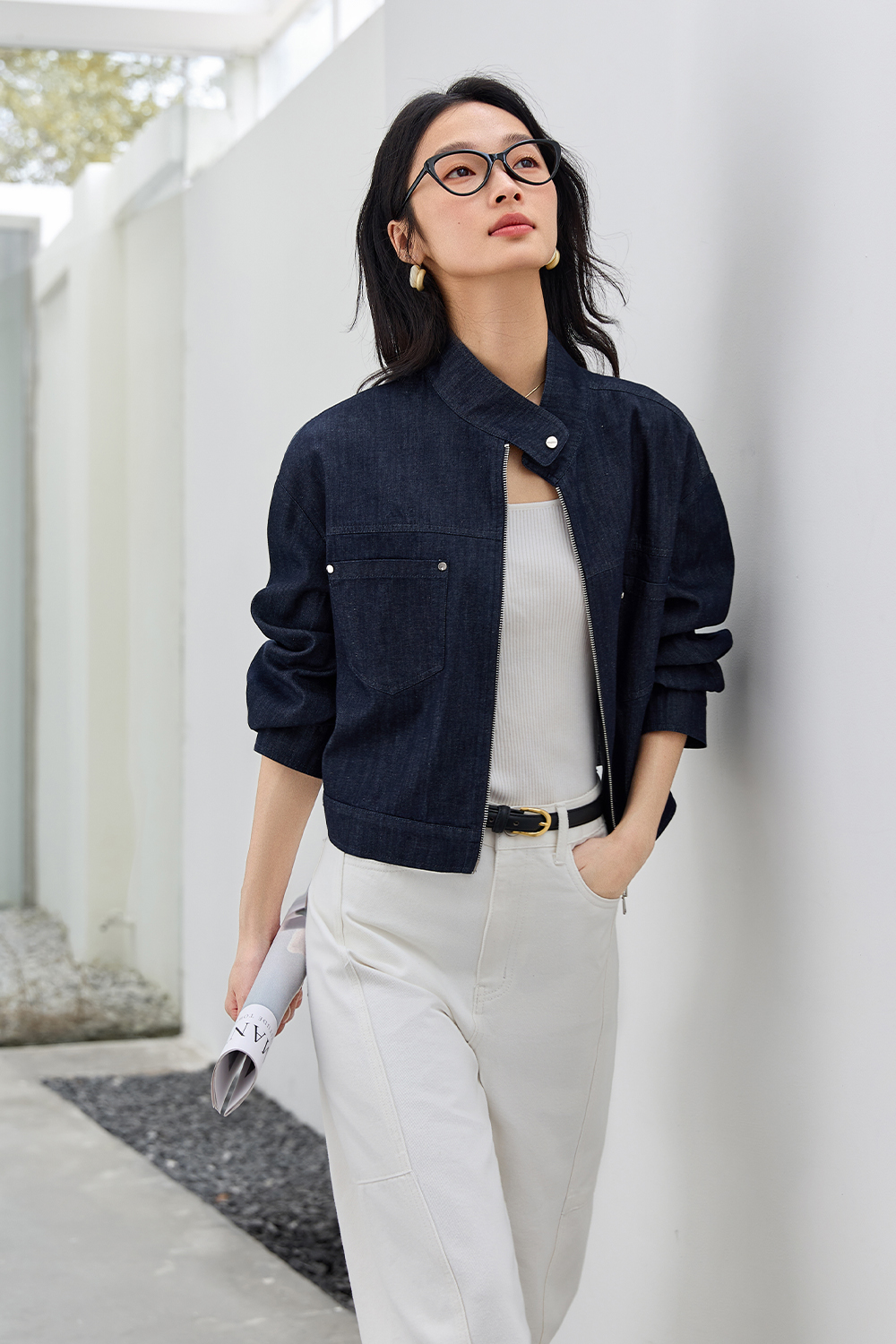 Neckline Design Denim Jacket