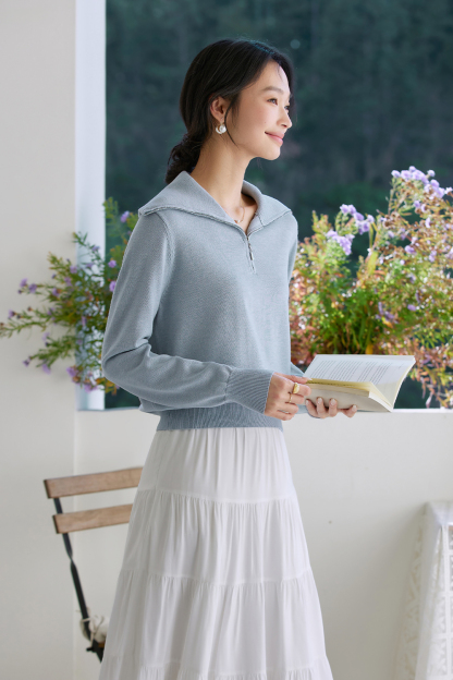 Simple Zippered Knitwear
