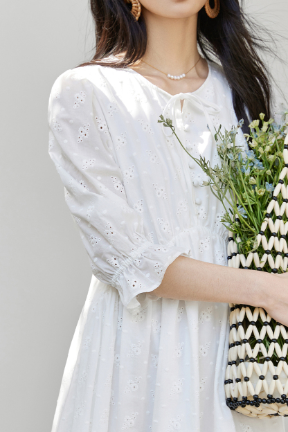 White Broderie Anglaise Dress