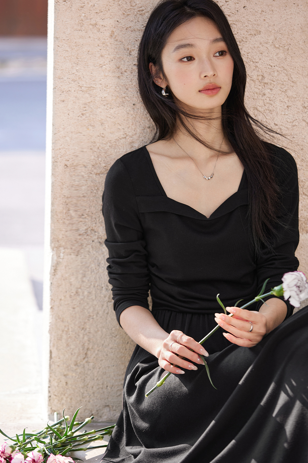 Black Strapless Dress-VIMLYSTORE