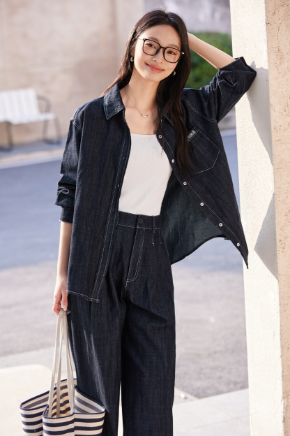 Loose Retro Denim Suit
