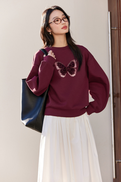Butterfly Embellished Sweatshirt