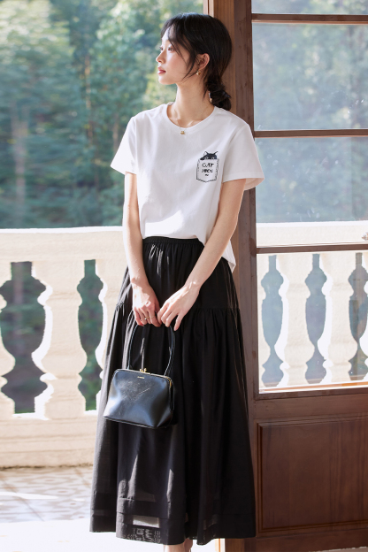 Cotton Pocket Cat T-Shirt