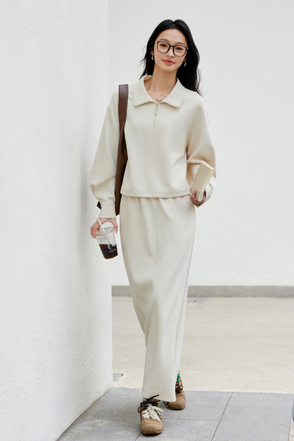Comfortable Beige Sports Suit