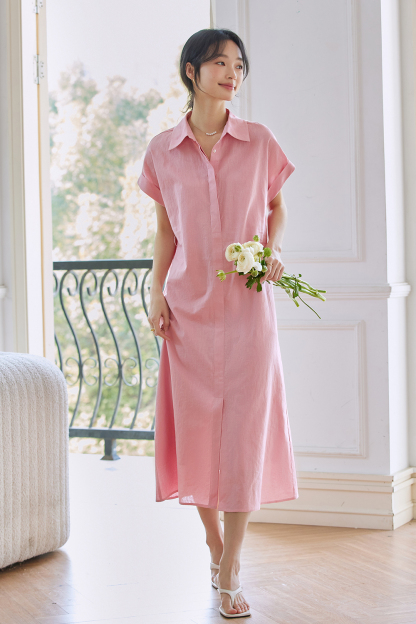 Lapel Shirt Dress