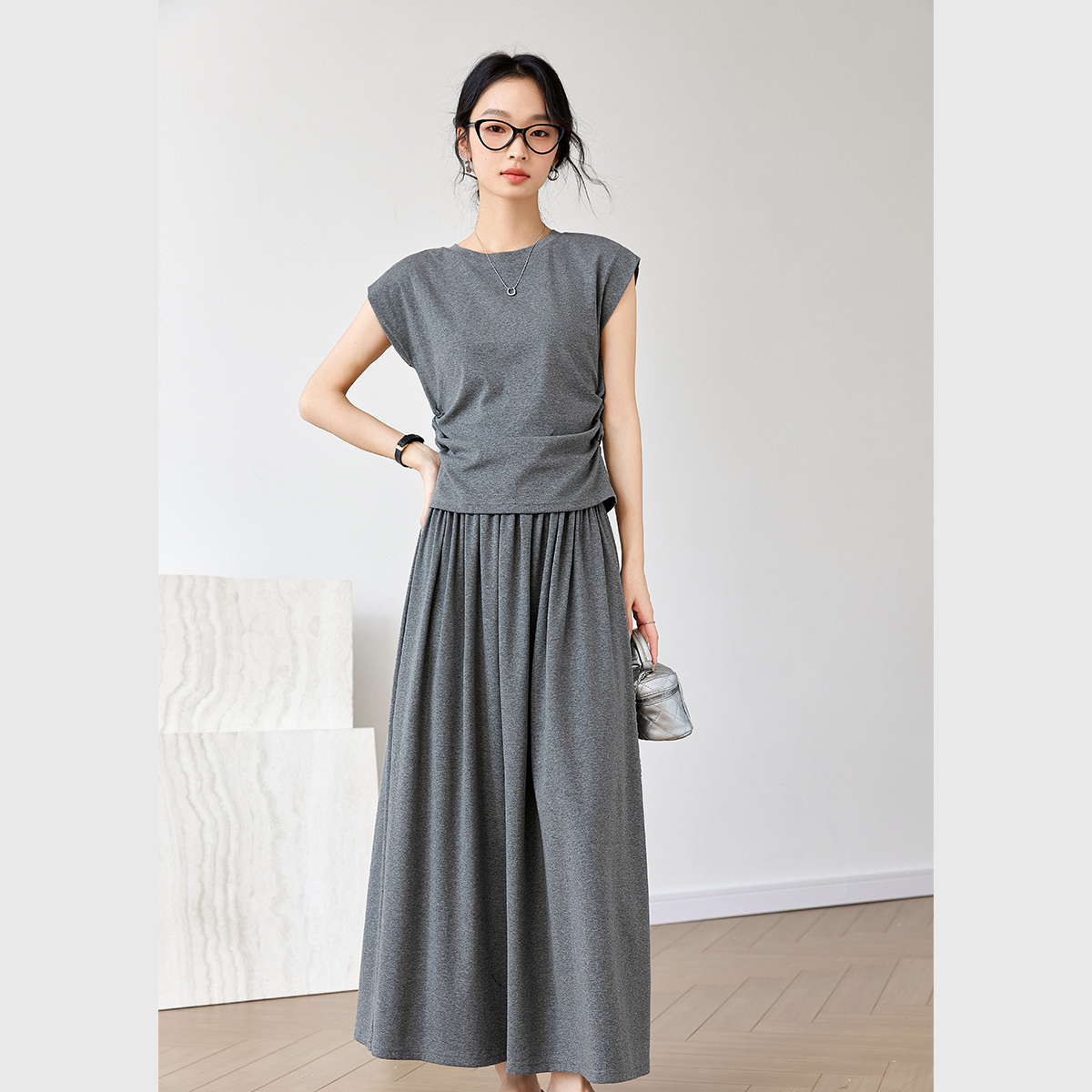 Casual Khmer Grey Suit