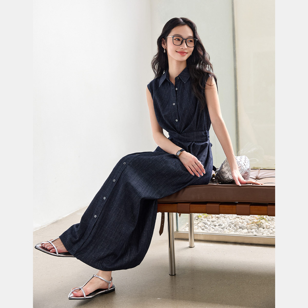 Pure Cotton Denim Dress