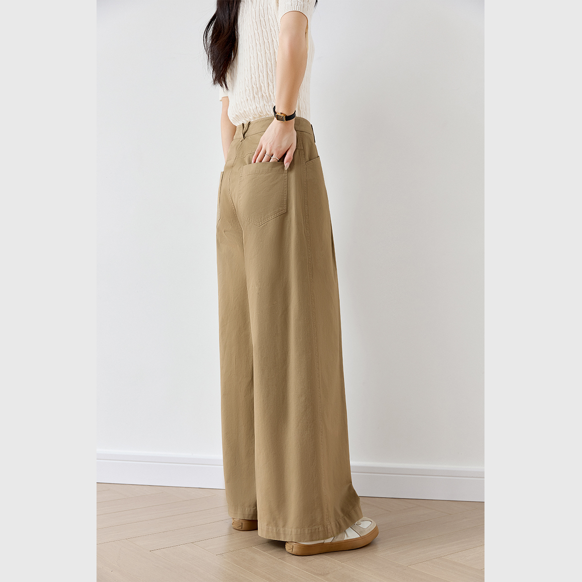 Pure Cotton Loose Versatile Wide-Leg Pants