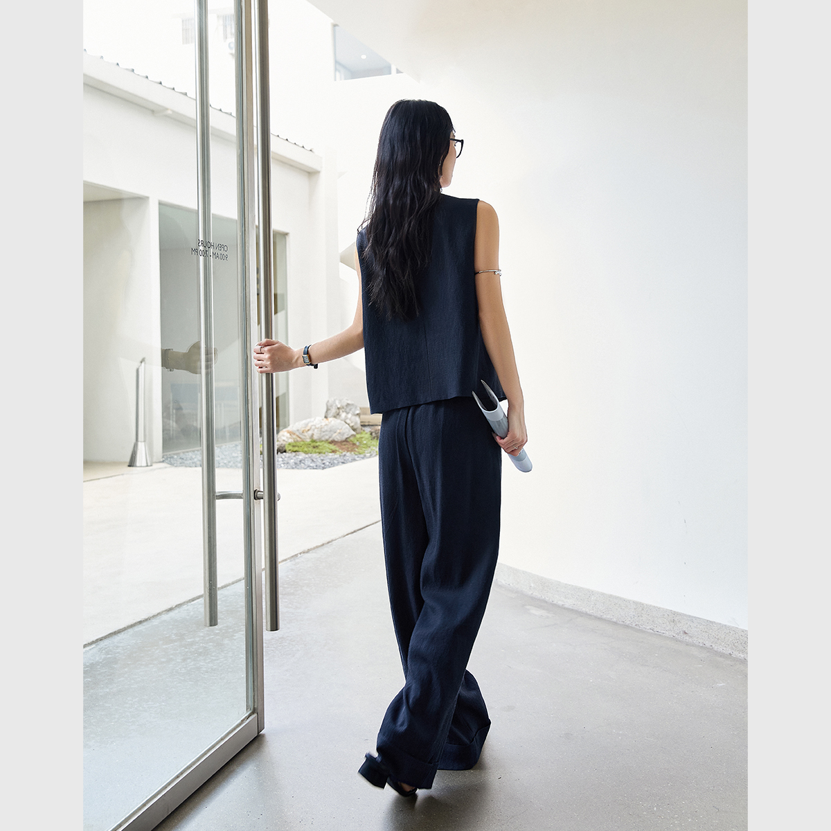 Linen Blended Vest Suit