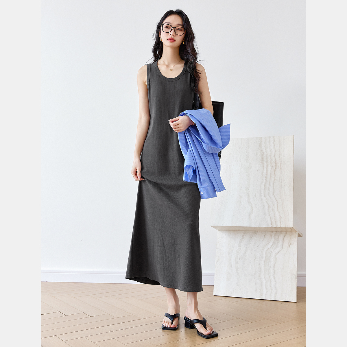 Slim A-Line Vest Dress
