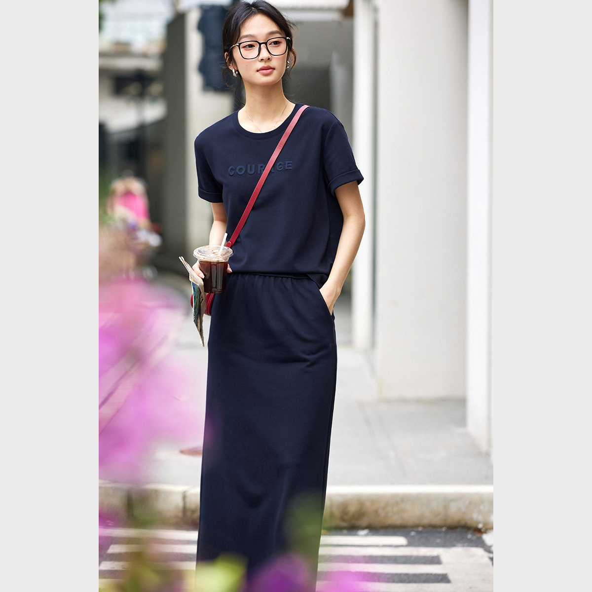 Navy Blue Letter Suit
