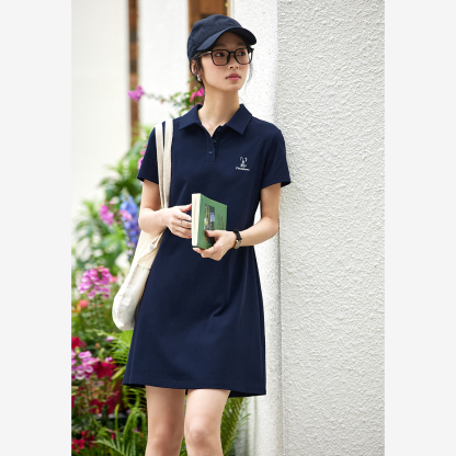 Polo Neck Rabbit Embroidered Dress