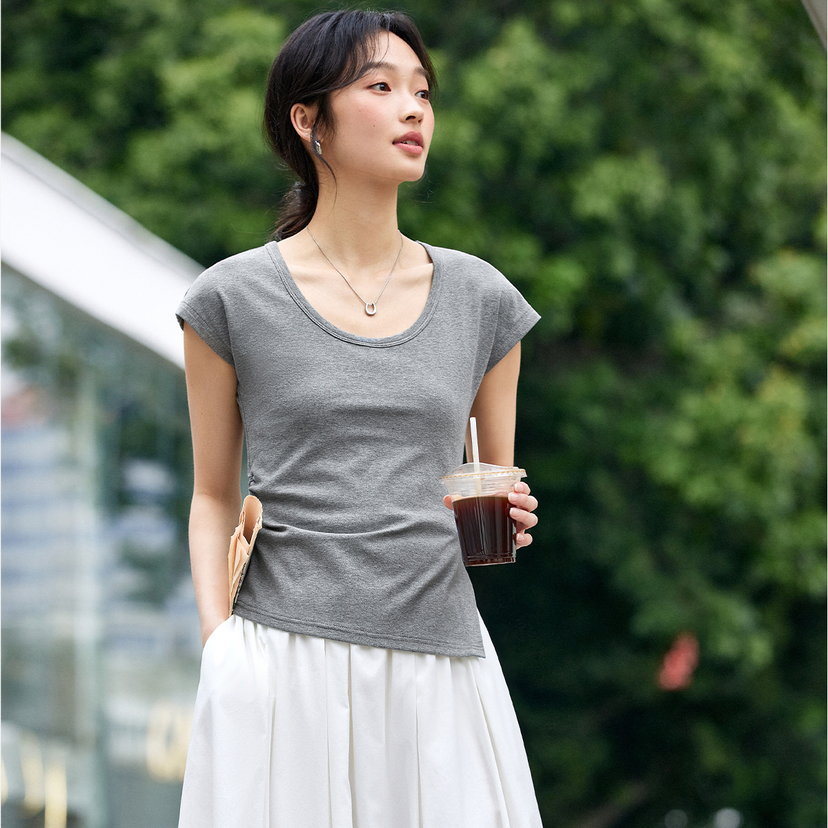 Asymmetric Knitted T-Shirt