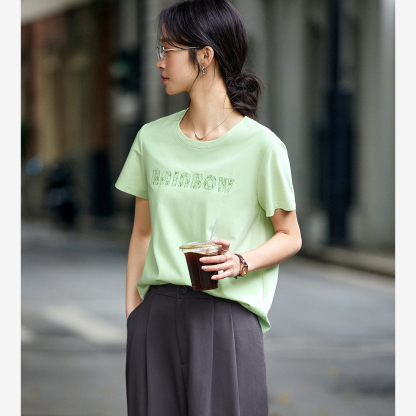 Lace Embroidery Casual T-Shirt
