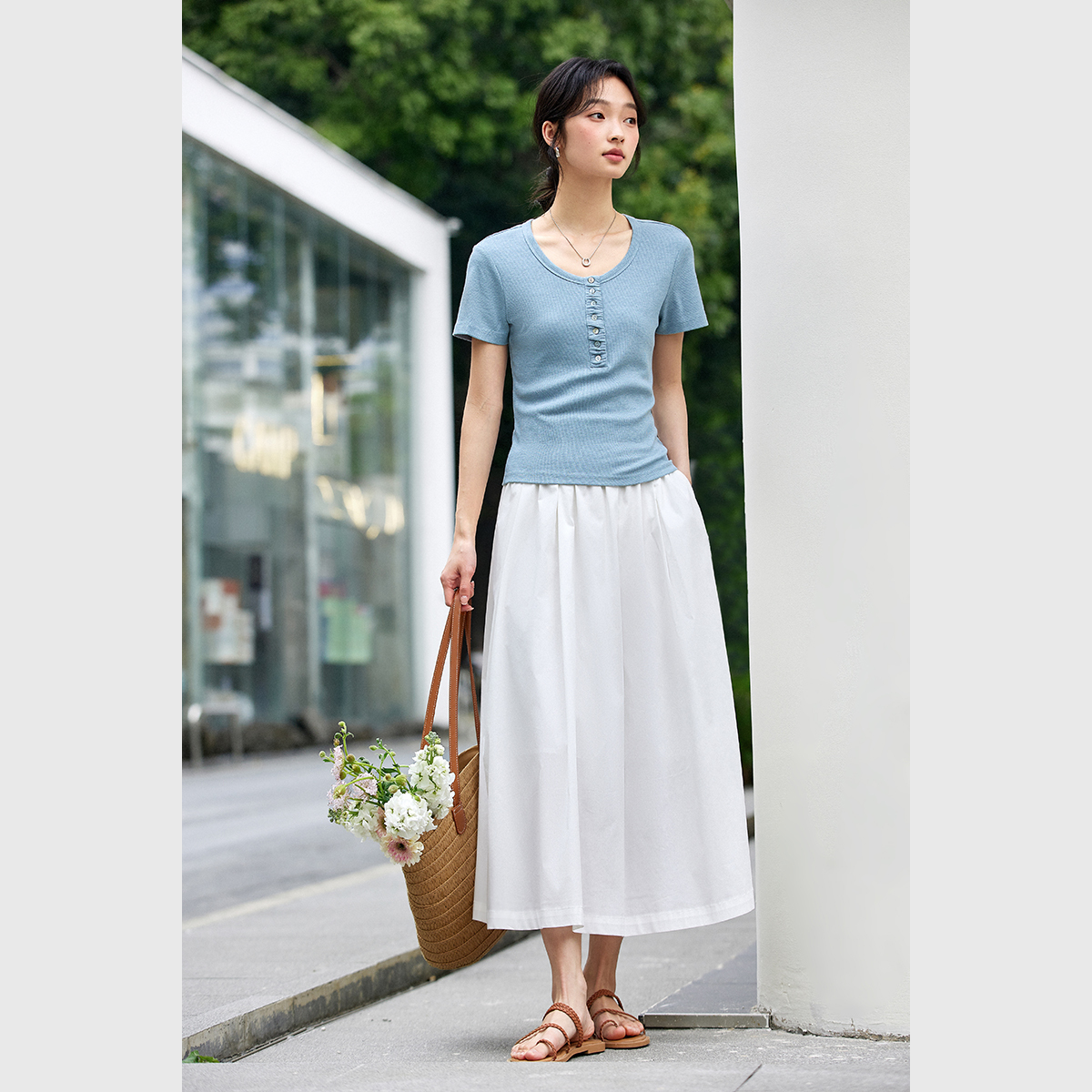 Fashion Casual Straight T-Shirt