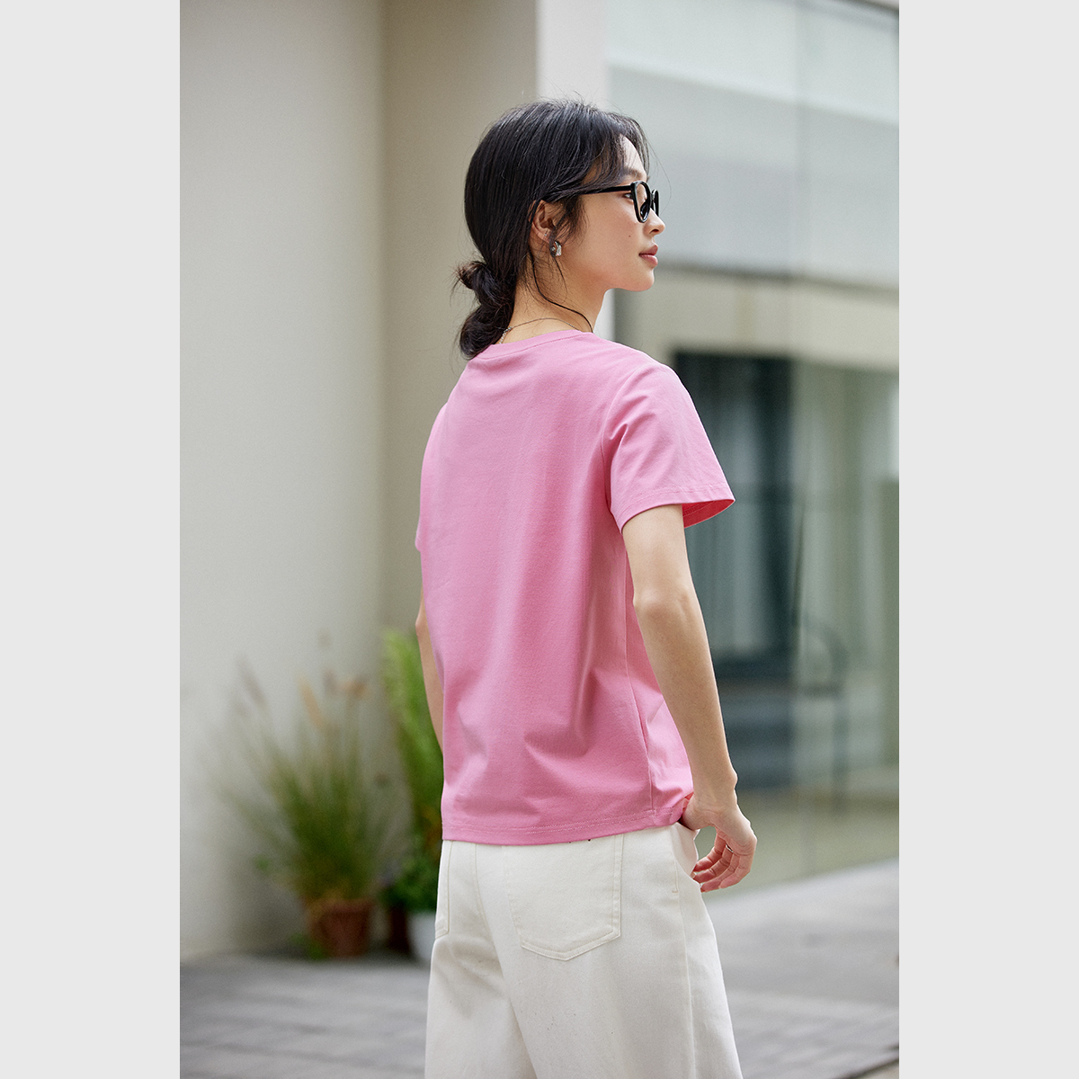 Letter Embossed T-Shirt