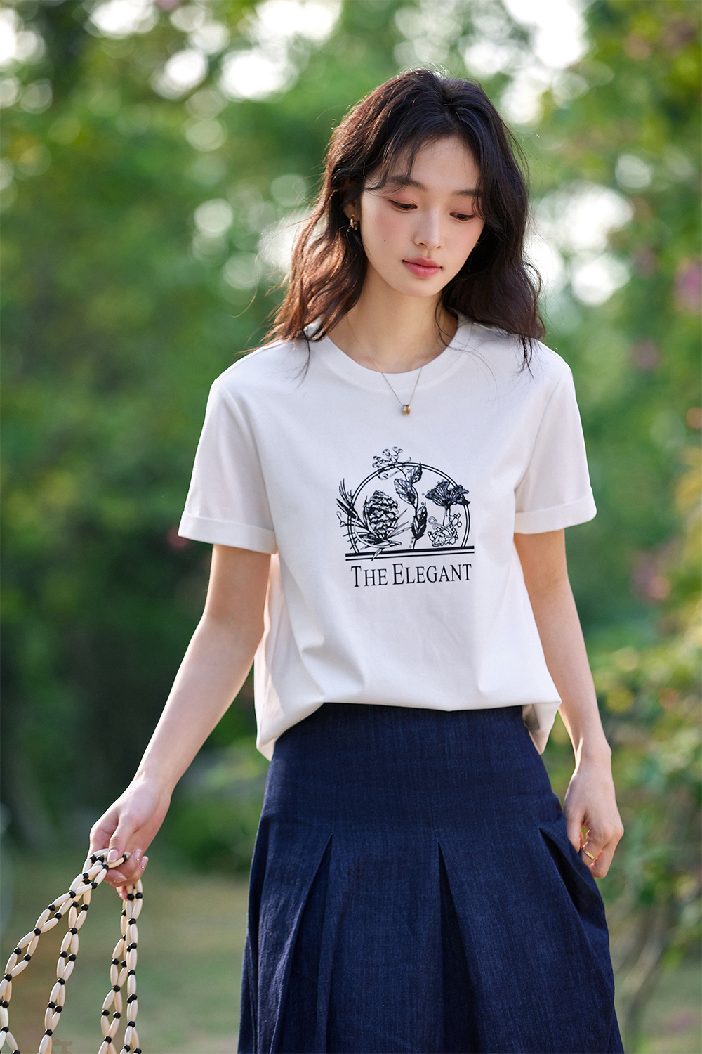 Cotton Printed Straight T-Shirt