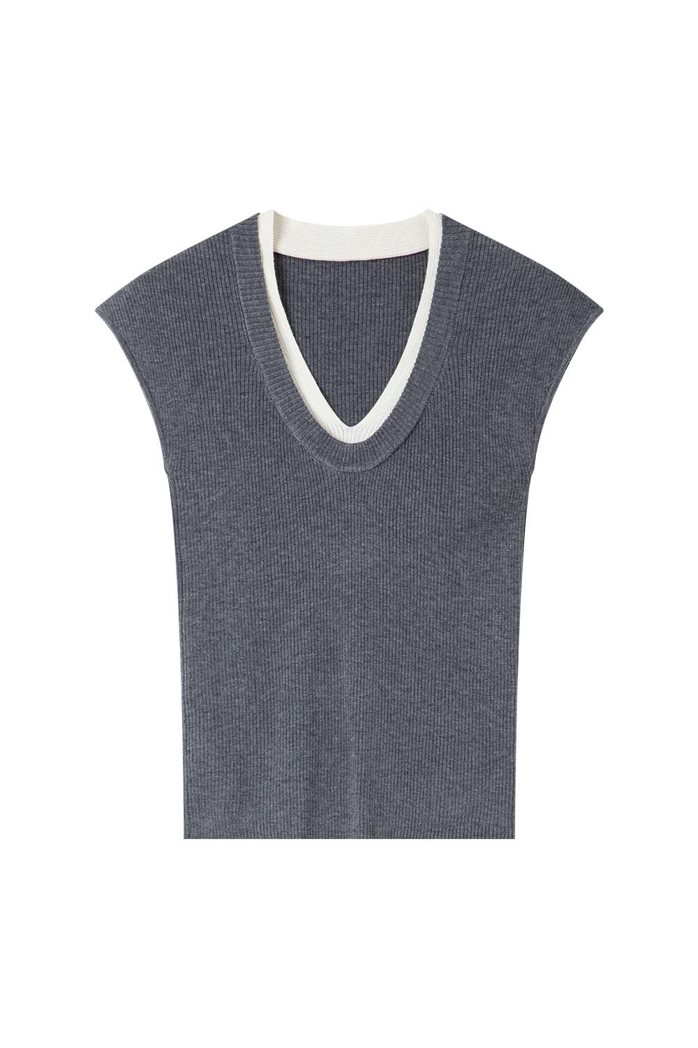 Minimalist Contrast Color Slim Sweater
