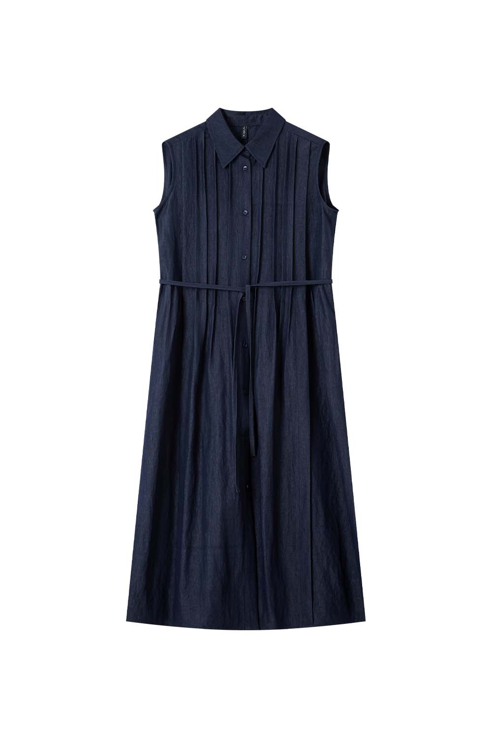 Solid Color Sleeveless A-Line Dress