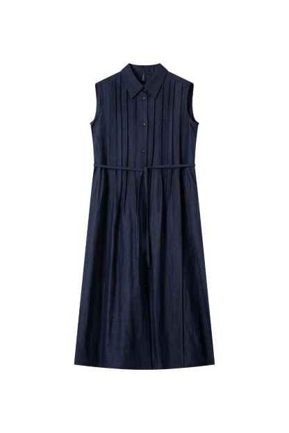 Solid Color Sleeveless A-Line Dress