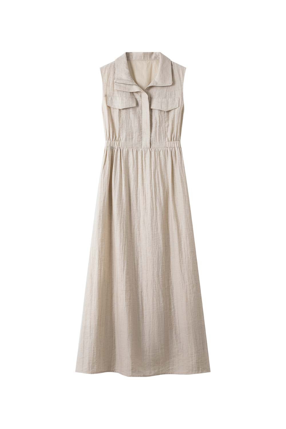 Lapel Shirt A-Line Dress